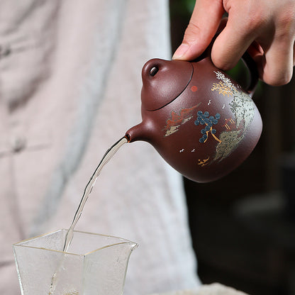 Authentic Handmade Zisha Teapot with Original Purple Clay