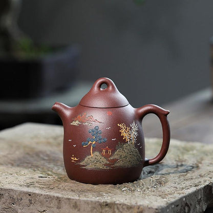 Authentic Handmade Zisha Teapot with Original Purple Clay