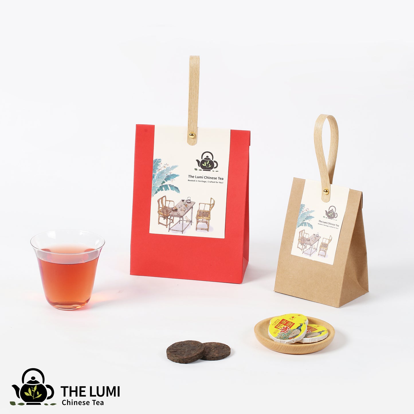Pu-erh Tea Mini Cake – Yubang Bulang Peacock Ripe (0.28 oz / 8g)
